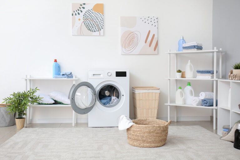 Interior of modern home laundry room